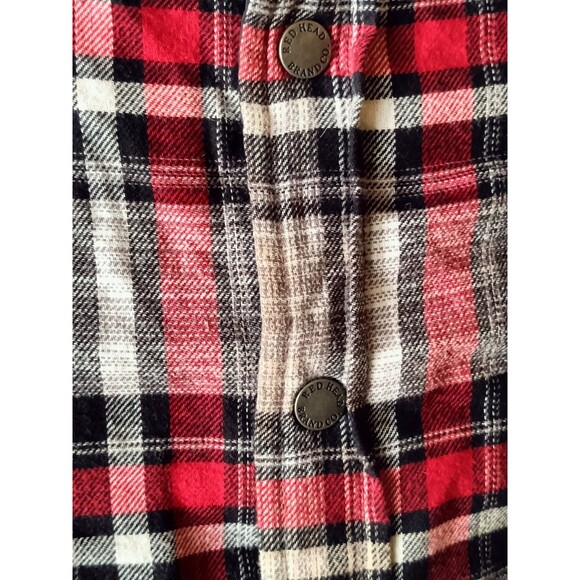 Red Head Flannel Jacket Quilted Red Plaid Men's XL Hooded Full Zip Pockets - Picture 3 of 11